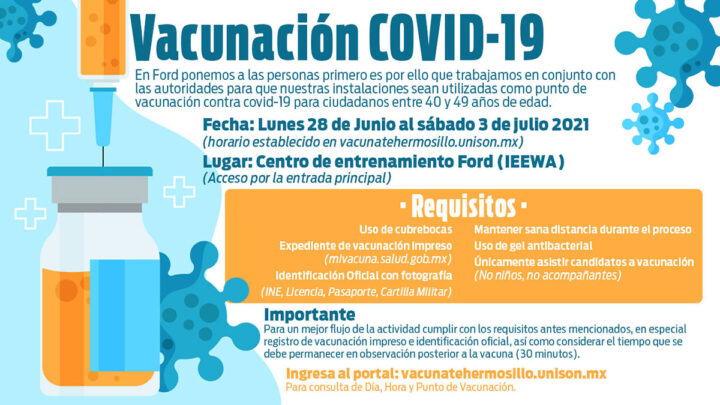 Ford de México se suma a la campaña de vacunación contra COVID-19