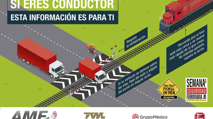 Inicia la 3ra edición de la Semana de Seguridad Vial ferroviaria en México, Estados Unidos y Canadá