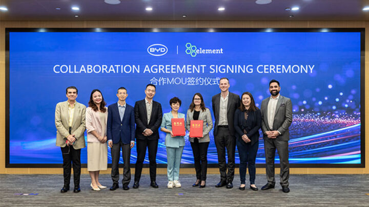 Element inicia operaciones en Singapur y firma acuerdo con BYD